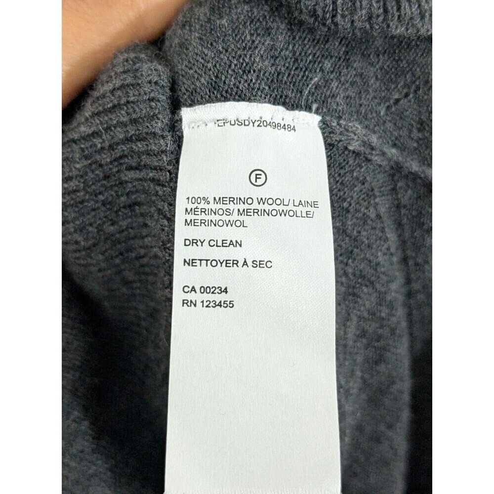 Lord & Taylor Extra Fine Merino Wool Sweater Ruffle Hem Slate Gray Romantic XS - Picture 8 of 9